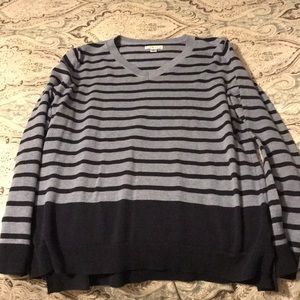 Dark blue light blue striped sweater